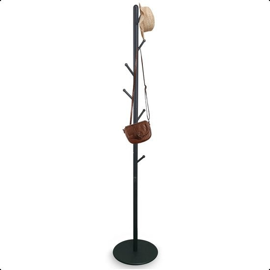 Goliving Kapstok Staand - Metaal - 35X35X175 cm - Zwart