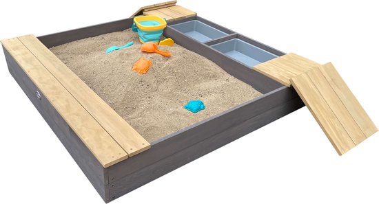 AXI Evy Zandbak met waterbakken en opbergruimte Grijs/bruin - Inclusief accessoireset
