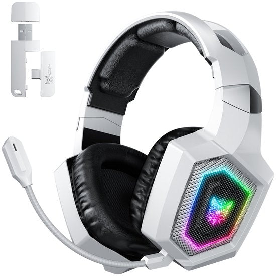 Onikuma GT806 Headset - Bedraad - draadloos  - Hoofdband - Gamen - Bluetooth - Wit