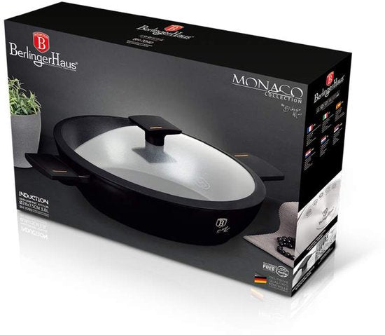 Diepe pan met deksel en titaniumcoating, 28 cm, Monaco Collection