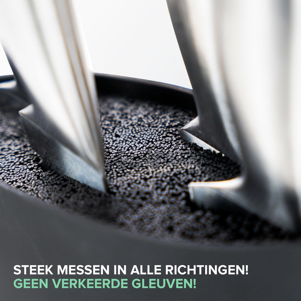 Coninx Viro Messenblok - Zwarte Messenhouder Universeel - Messenstandaard Zonder Messen - Keukenmeshouder Kunststof