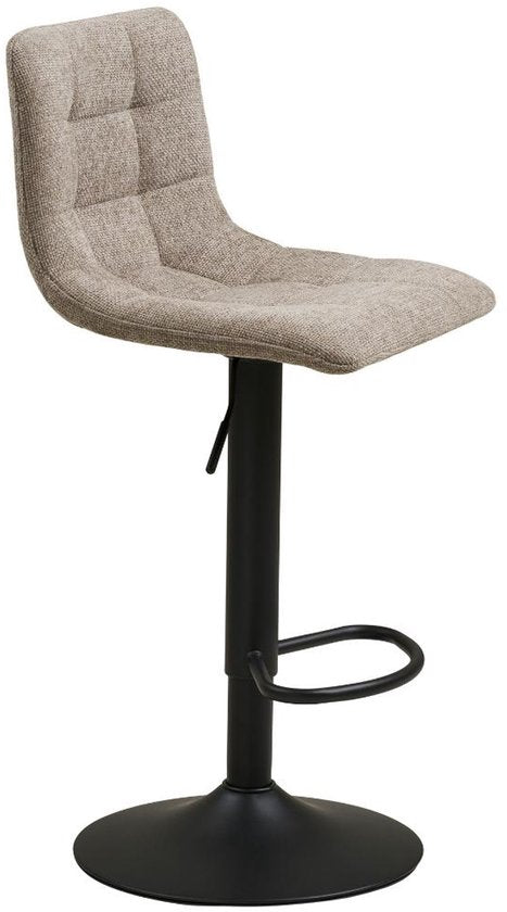 Anea Barstoel – In Hoogte Verstelbaar – Stoffen Zitting met Metalen Frame – Modern Design - Grijs