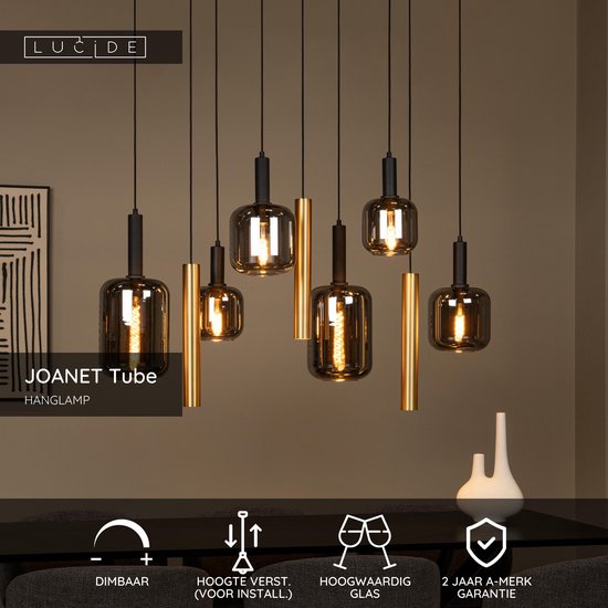 Lucide JOANET - Hanglamp - 2xE27 - Messing