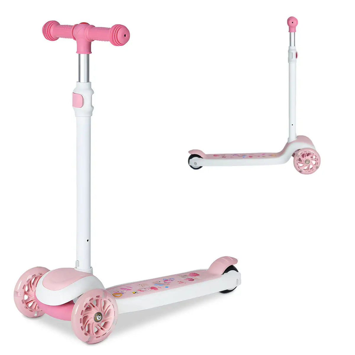 Neuleb Balansstep met Verlichte Wielen - Extra Breed Deck - Roze