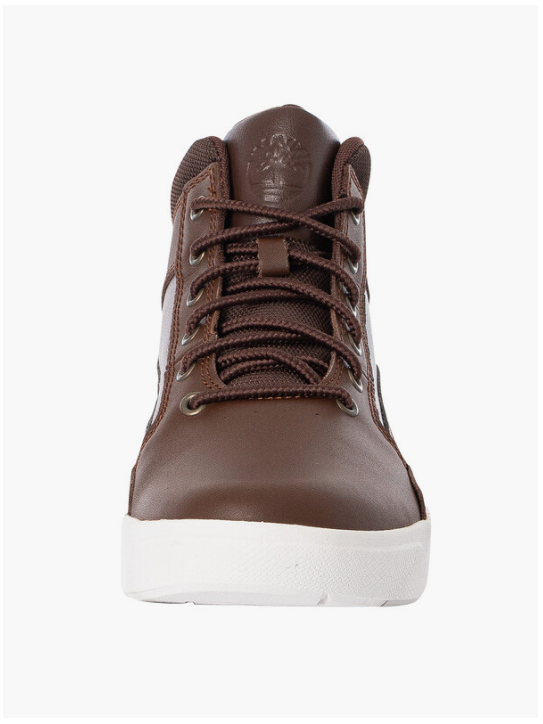 Timberland – Halfhoge Sneaker Met Vetersluiting – Maat 45.5 & Met Comfortabel Voetbed – Duurzame Rubberen Zool & Casual Stijl – Voor Heren – Medium Brown Leer