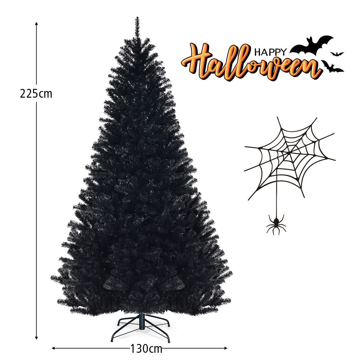 Coast Grote Kunstkerstboom Halloween - Zwart - 225 cm
