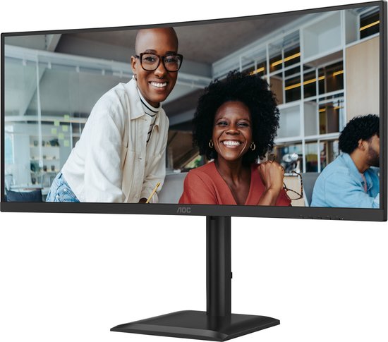 AOC CU34E4C - Gebogen Ultrabrede Zakelijke Monitor - USB-C 90w - 5 jaar Garantie - 34 inch