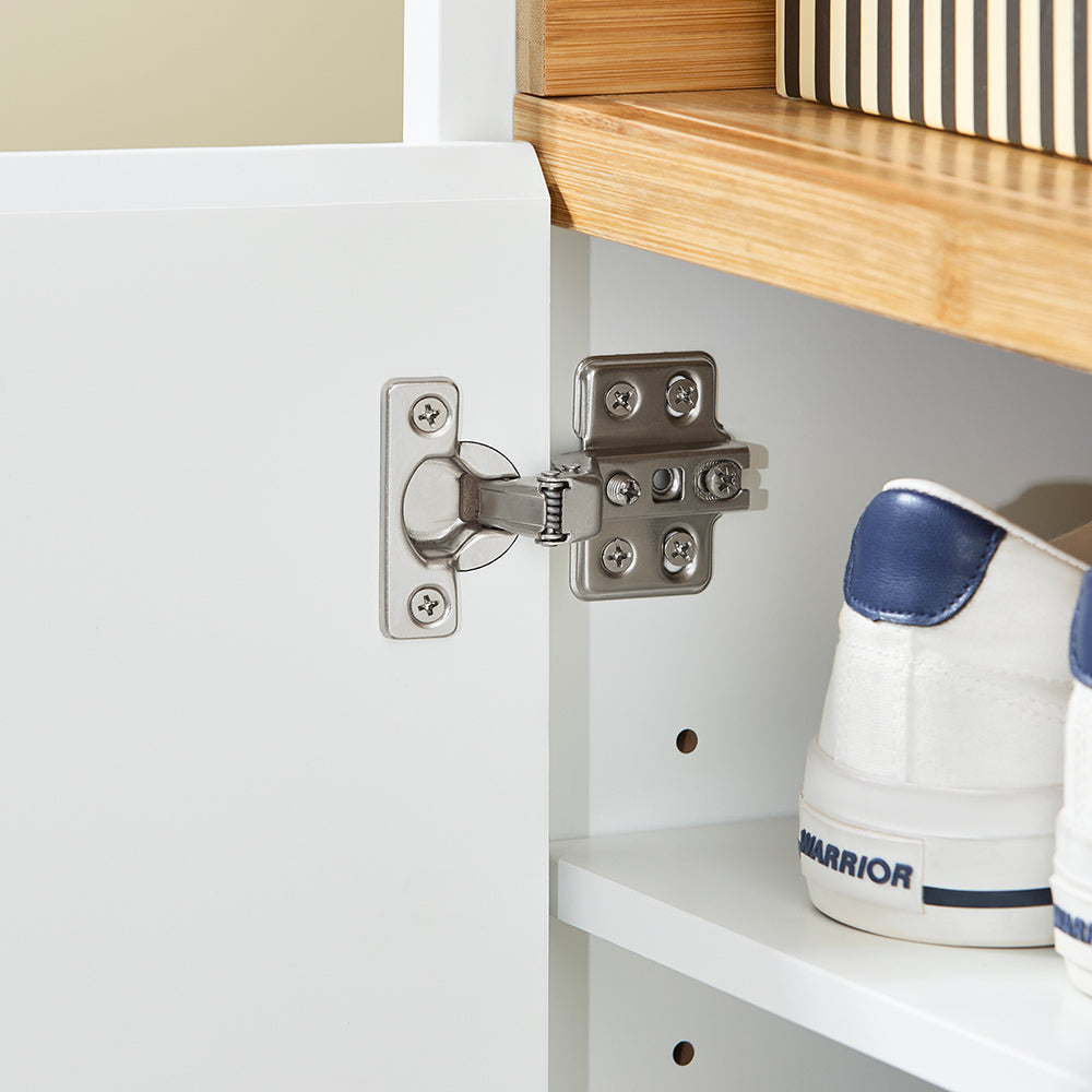 SoBuy FSB97-WN Multifunctionele opbergkast grijs 60x34x85cm met laden, verstelbare planken en dubbele deuren