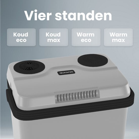 Auronic Koelbox Elektrisch 12V en 230 volt - 25L - Camping Koelkast - Auto - Koelen en Verwarmen - Frigobox - Lichtgrijs