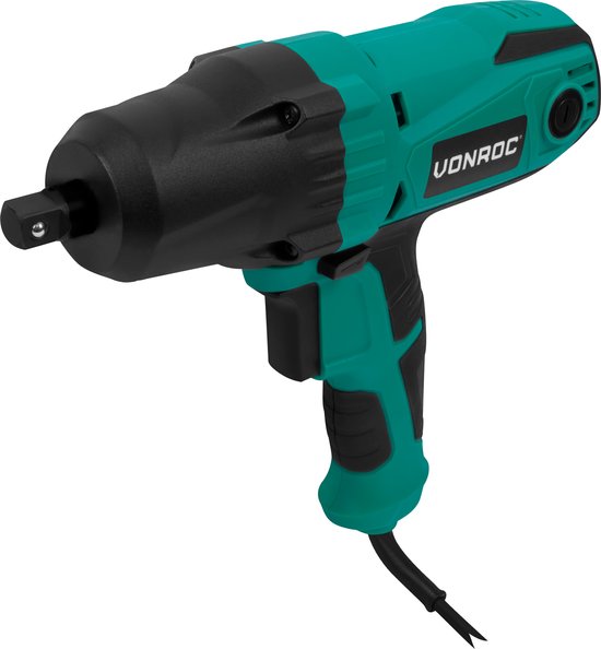 VONROC Slagmoersleutel 450W - 350Nm - 1/2” opname - Incl. 4 moerdoppen - 3m kabel - Soft Grip – geschikt voor banden verwisselen