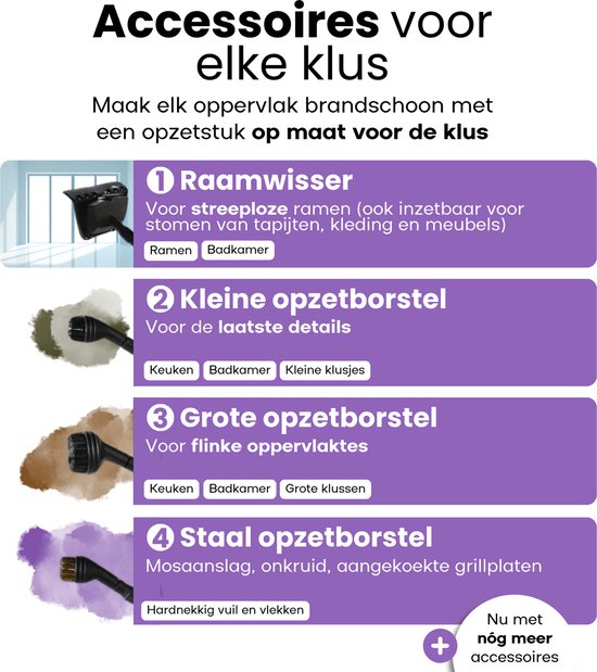 Hendriqs® XL Stoomreiniger 105 °C - 1,5L Stomer voor Keuken & Badkamer & BBQ - Handstoomreiniger Schoonmaak - Stoomapparaat Reiniger - Handstomer - Steam Cleaner Stoom - Reinigingsmachine - Draagbare Vlekkenreiniger - Stoomapparaat Badkamer
