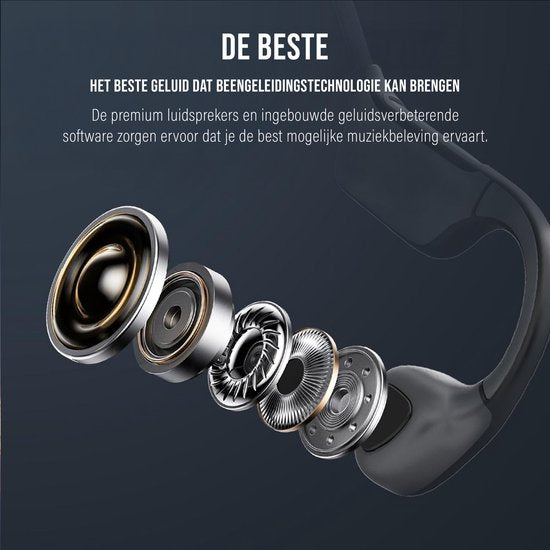 Tech Essentials Wave - Sport Oordopjes - Draadloos - Open Ear - IPX7 - Bone Conduction Hoofdtelefoon - Koptelefoon - Hardloop - Bluetooth