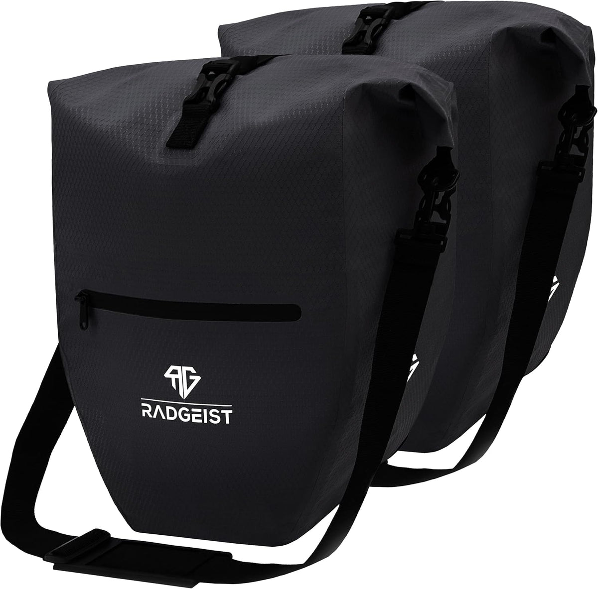 RADGEIST fietstas voor bagagedrager set - 2X tas voor fietsbagagedrager - bagagedraagtas waterdicht & schoudertas - fietstas met reflectoren