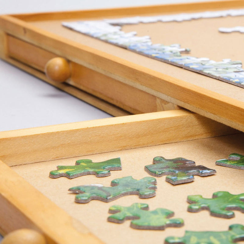 Houten Puzzeltafel - 500 Stukjes - 4 Uitschuifbare Lades - 65 x 49 x 4,5 cm