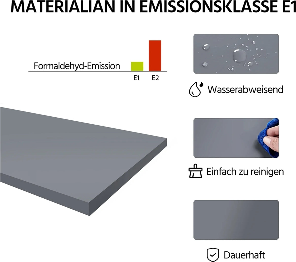 Yaheetech Ruimtebesparende Badkamerkast & Opbergkast Met 2 Uitneembare Lades 89 cm Hoog – Donkergrijs – MDF
