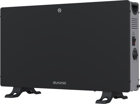 Auronic Convectorkachel - 2000W - Elektrische kachel - Slaapkamer, Woonkamer of Thuiswerken - Heater - Zwart