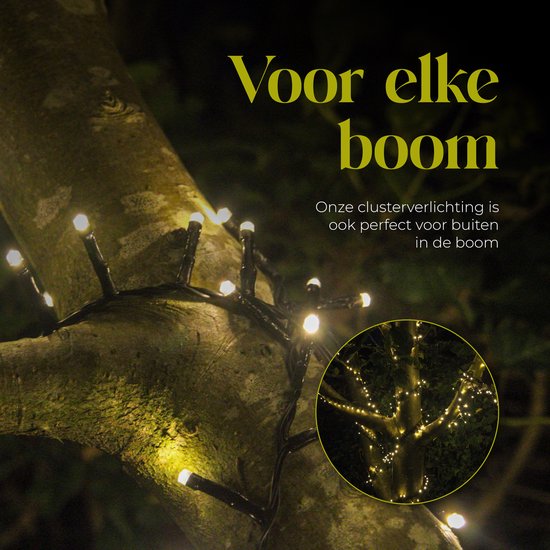 Giftmas Kerstboomverlichting - Kerstverlichting Buiten - 24M Clusterverlichting - 1200 Warm Witte LED’s - Binnen en Buiten - Warme Sfeerverlichting
