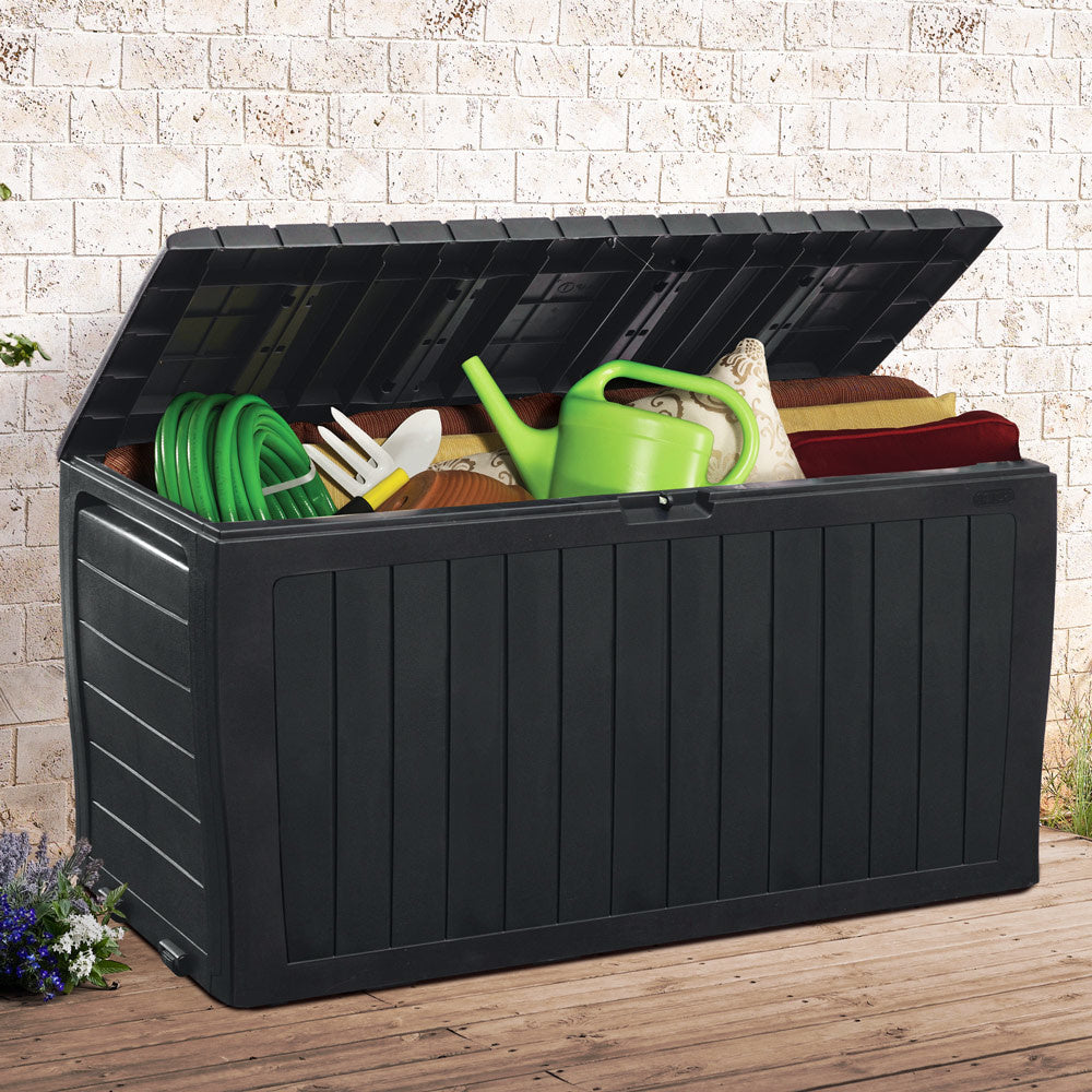 Keter Opslagbox Marvel Plus antraciet 117x45x57cm met wielen