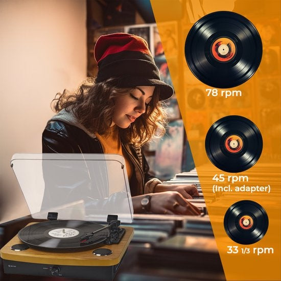 Denver Platenspeler Dual Bluetooth - Ingebouwde Speakers - USB - Retro - Hout - VPL230LW