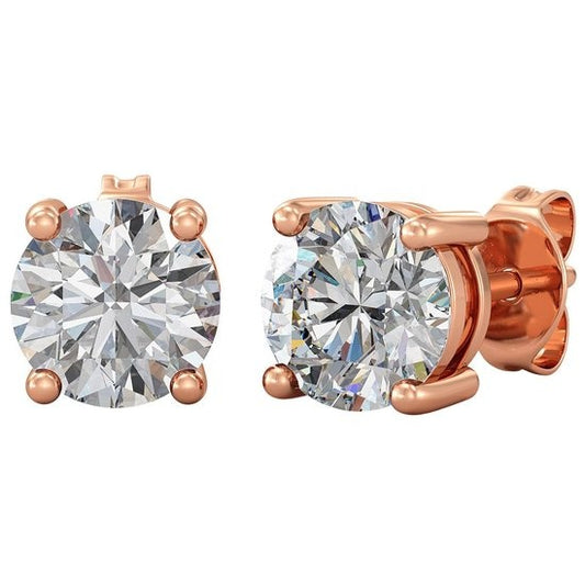 Yolora Dames Oorbellen met Kalpa Camaka Kristallen - Rosé kleurig - 18K Roségoud Verguld - Vrouwen Oorknoppen Rose Gold - Sieraden - Exclusieve Geschenkverpakking - Moederdag Cadeautje