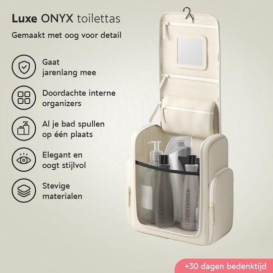 ONYX Toilettas Beige - Make Up Tasje - Cosmetica Organizer