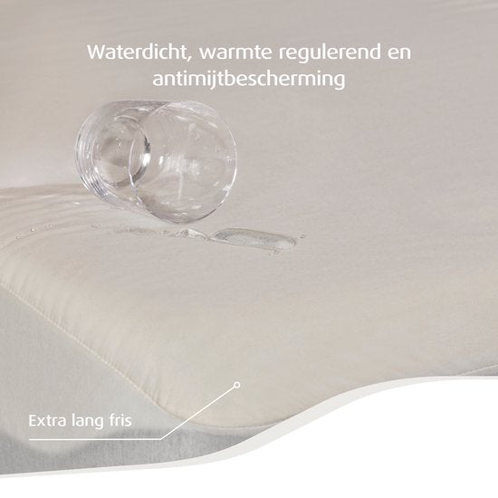 Home by TEMPUR® Matrasbeschermer - Nature – 140 x 210 x 25 cm – Biologisch katoen – Waterdicht - Warmte regulerend – Antimijtbescherming