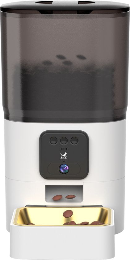 Viervoeter Feed Pro - Automatische Voerbak 6L - Kat en Hond - Voerautomaat met App - Wit