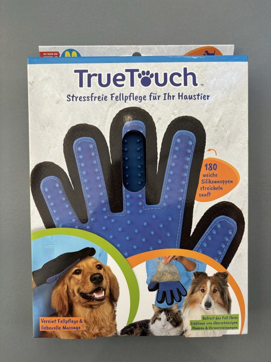 True Touch Verzorgingshandschoen Blauw - 5 Vingers - 180+ Siliconen Noppen