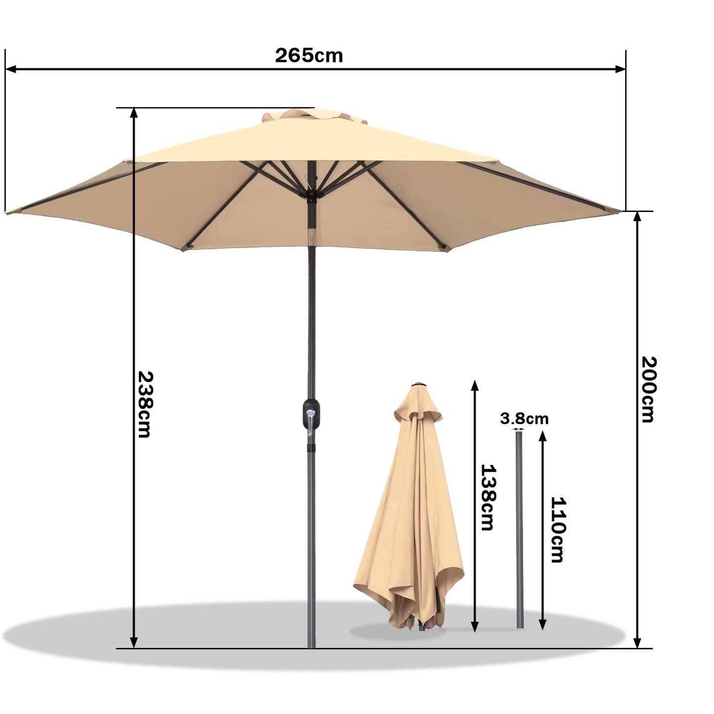 Angel Living Parasol Ø 270 cm - Rood