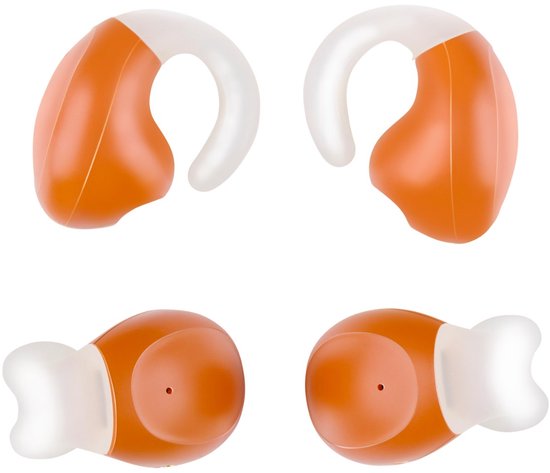 Grundig Draadloze Oordopjes Bluetooth - Oortjes Draadloos Met LED Display en Oplaadcase - In-Ear Met OWS Technologie en USB-C Lader - Oranje