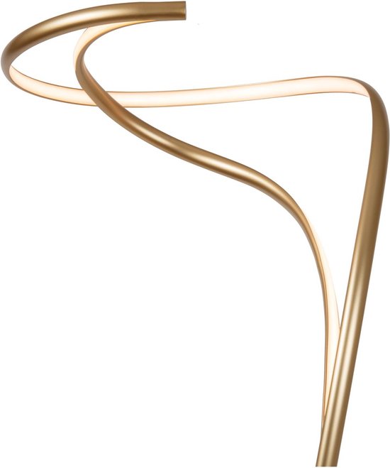 Lucide SARDANA - Vloerlamp - Ø 44 cm - LED Dimb. - 1x28W 2700K - Mat Goud / Messing