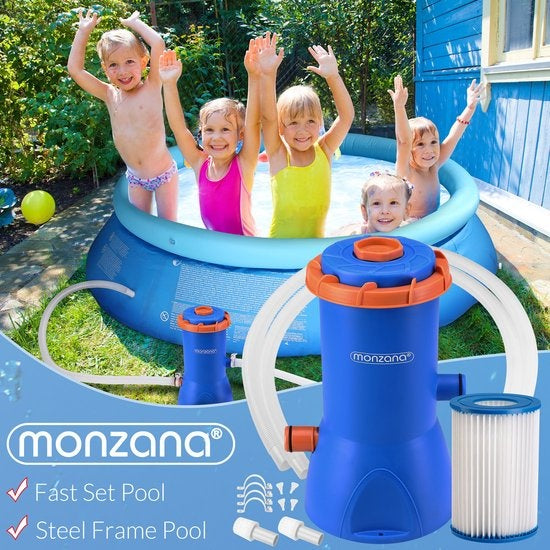 Monzana Zwembad Filterpomp MZP90 - 3800 L/u 90W Incl. Patroon - Blauw