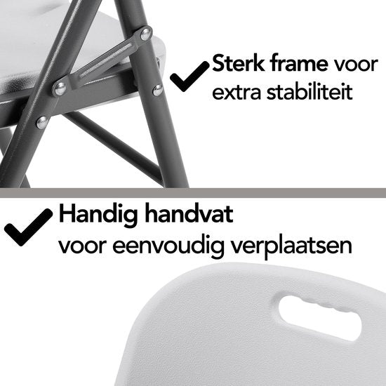 Brixy Klapstoelen – Set van 4 - Vouwstoelenset - Zware Kwaliteit - Weersbestending - Opvouwbare Stoelen - 47 x 54 x 87 CM – Wit