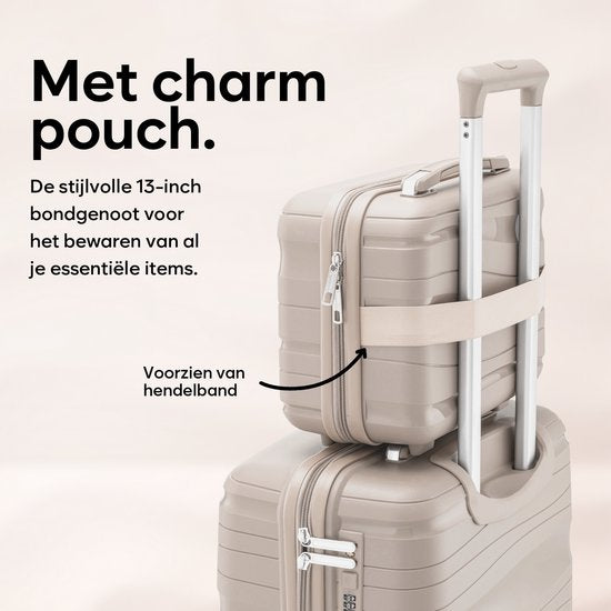 SKYCASES Travel One – 28-inch Grote Reiskoffer - Cijferslot - 50x29x77cm - 98L - Lichtgewicht, Waterdicht & Duurzaam - XL Rolkoffer Groot - Beige