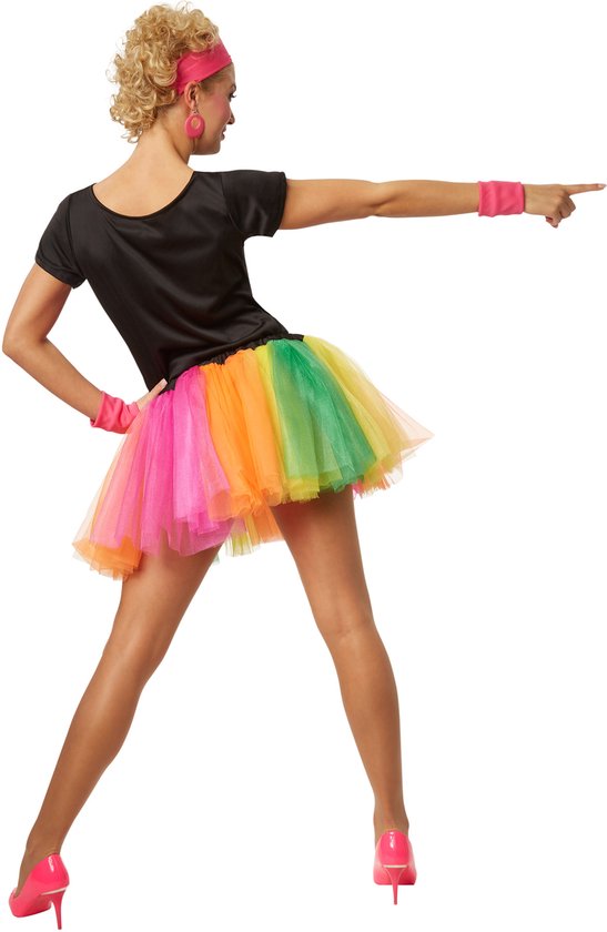 Dressforfun Vrouwenkostuum popsterretje uit de jaren 80 XXL - verkleedkleding kostuum halloween verkleden feestkleding carnavalskleding carnaval feestkledij partykleding - 301676