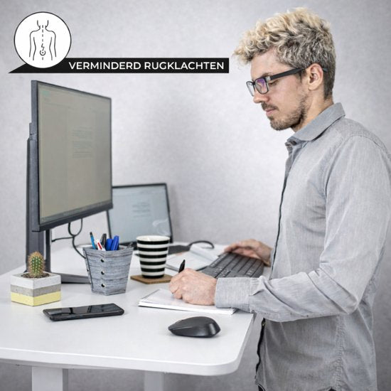 Bayt Zit Sta Bureau - Elektrisch Bureau - In Hoogte Verstelbaar Bureau - 120 x 60 cm - Wit