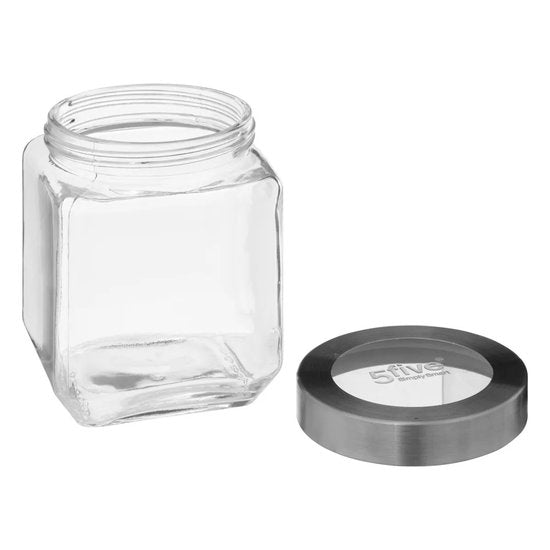 5Five voedsel voorraadpot MIRO met draaideksel - glas - 1.2L - 11 x 14 cm - voorraadpotten - transparant - weckpot