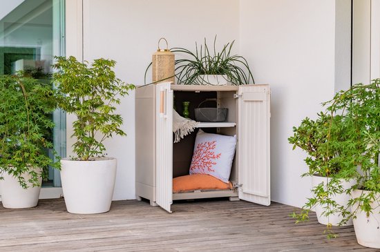 Keter - Opbergkast - Groove - laag - beige - zandkleurig