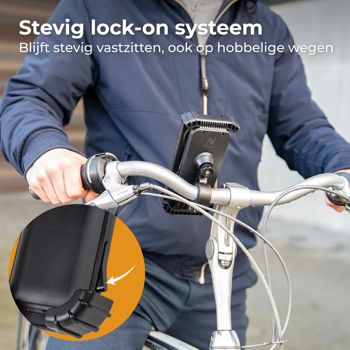 Nuvance Telefoonhouder Fiets - 360° Draaibaar - Voor 4,7-6,8 inch - Zwart