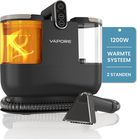 Vapore Tapijtreiniger - Draagbare Vlekkenreiniger - 1200W - Tapijtre Reinigen | Meubelreiniger | Met Zuigvermogen | Zetelreiniger | Zwart