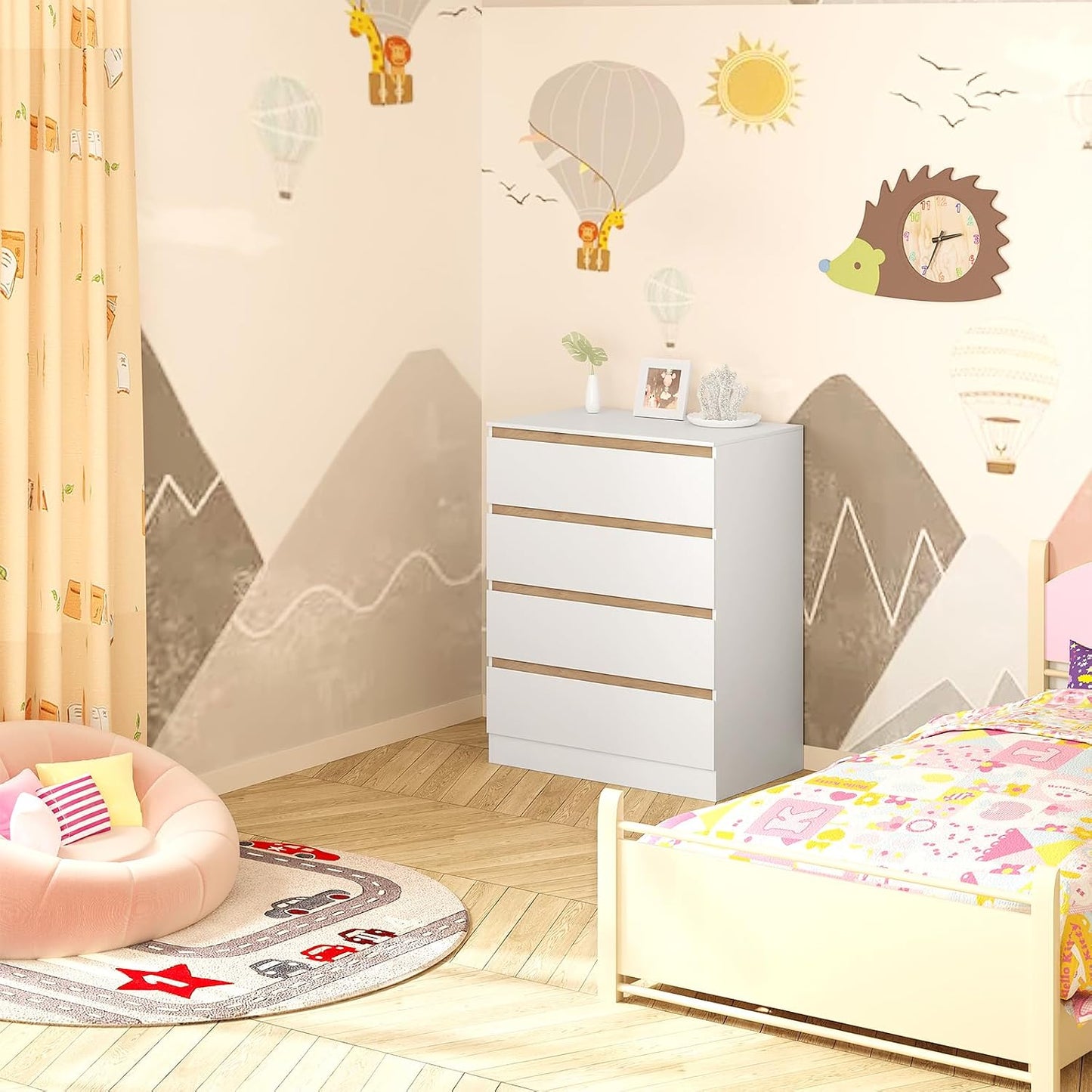 WOLTU Babycommode met Afneembaar Verschoonblad – 4 Lades – FSC-gecertificeerd Hout – Wit