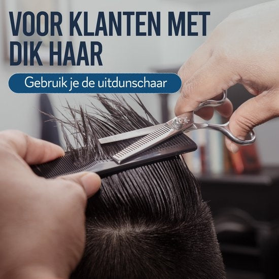 Complete Kappersset - 10 Delig - Kappersschaar Rechtshandig - Uitdunschaar Kapper - Hair Scissors - Coupeschaar - Haarschaar Set