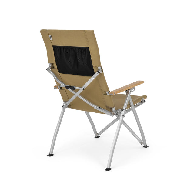 AMA Relax Opvouwbare Campingstoel - Rugleuning in 4 Standen Verstelbaar - Aluminium en Bamboe - 53 x 62 x 100 cm - Tot 130 kg