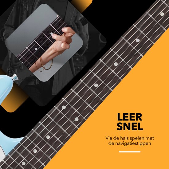 Finesse Elektrische Gitaar met Versterker - met Videocursus - Gitaar - Volwassenen - Kind - Blauw