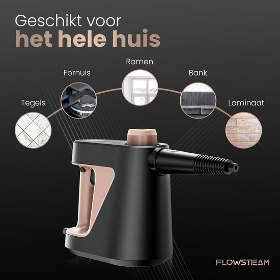 FLOWSTEAM® 7-in-1 Krachtige Handstoomreiniger - Stoomreiniger – Vlekkenreiniger - Handstomer - Voor Badkamer, Keuken, Bank & Meubels - 4 Bar & 110°C Stoom