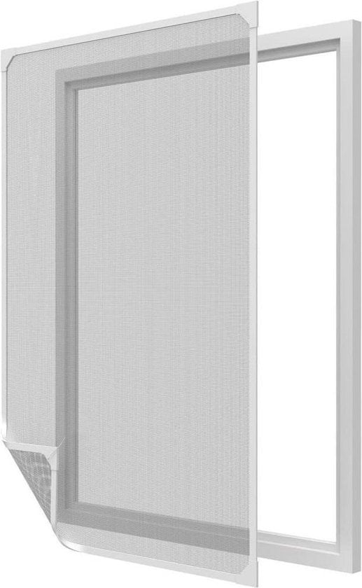 O'DADDY® Magnetische Raamhor - 100x150 cm - Op Maat Snijdbaar Vliegengaas - Gebruiksvriendelijk - Witte Rand met Zwart Gaas