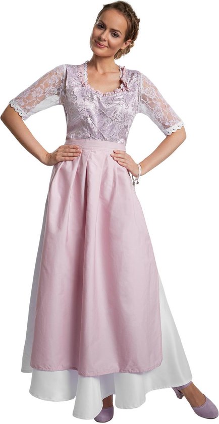 Dressforfun Maxi-Dirndl Neuschwanstein model 2 S - verkleedkleding kostuum halloween verkleden feestkleding carnavalskleding carnaval feestkledij partykleding - 304645