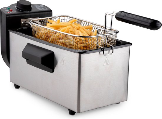 alpina Friteuse - Frituurpan - 3 Liter - 2000 Watt - Roestvrij Staal - Met Thermostaatknop
