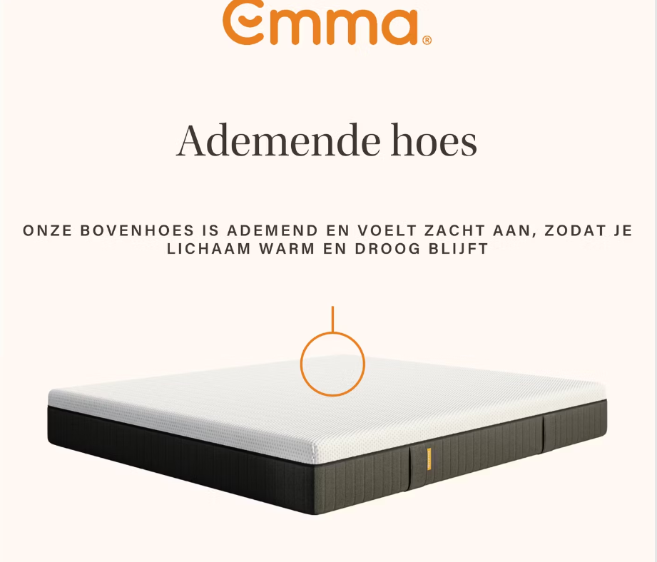 Emma Sleep 22 Lite Hybrid Matras | 180 x 200 cm - Wit
