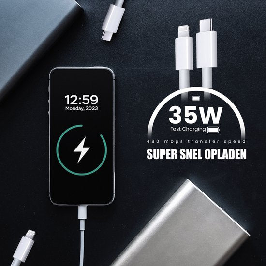 Golden Sound 35W Originele Super Snellader - Lightning Lader geschikt voor Iphone - Oplader - 2 Meter met Oplaadstekker